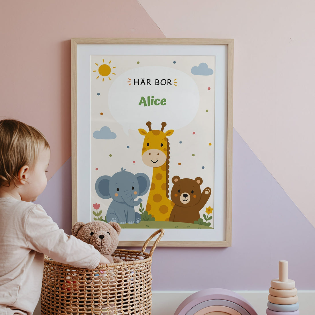 Personlig namnposter till barnrum – en unik detalj med barnets namn - lillestudio