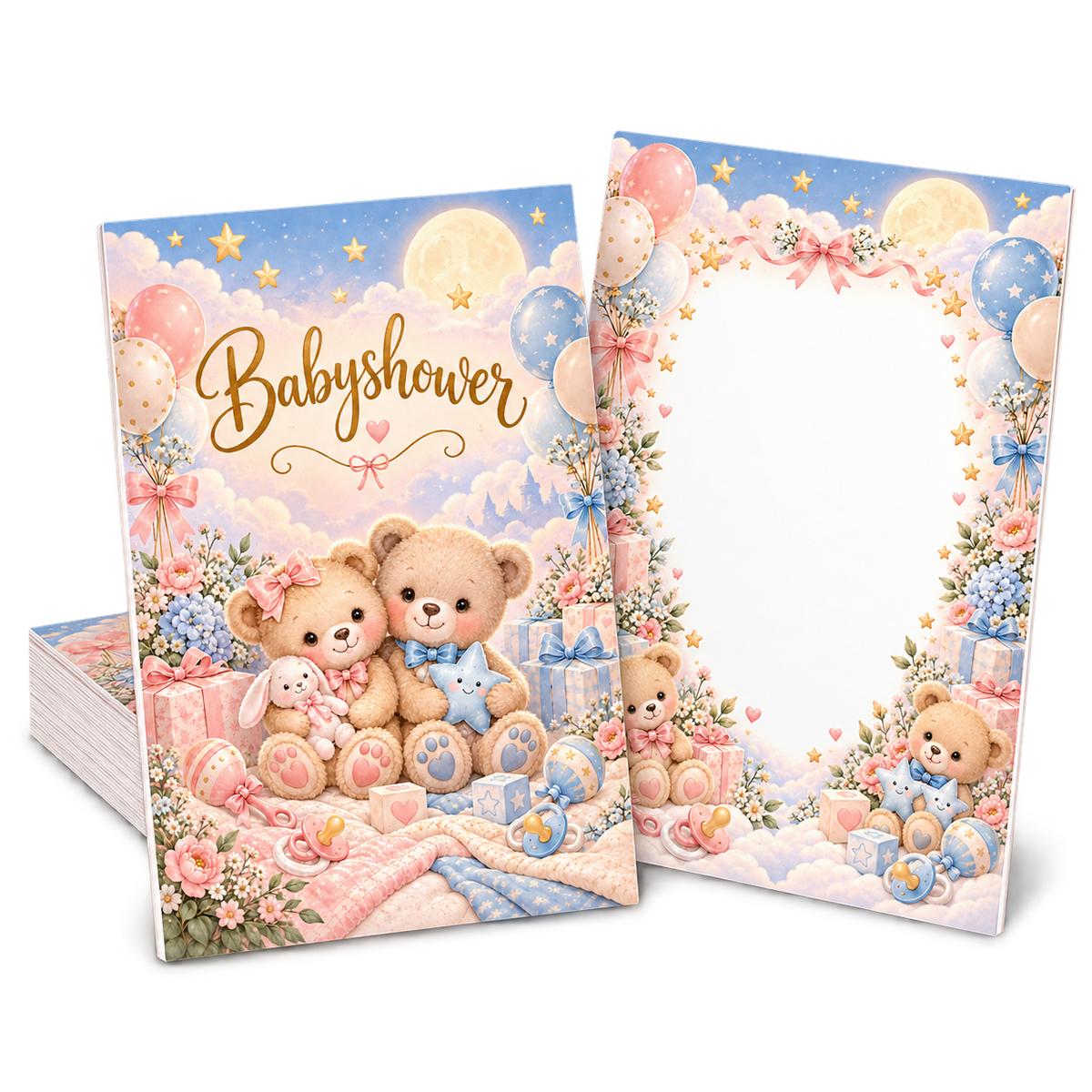 Babyshower inbjudningskort 10-pack