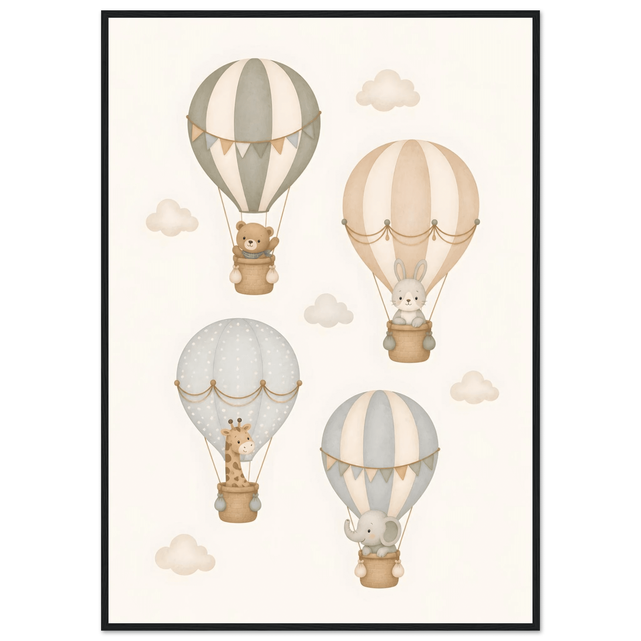Djur i luftballonger barnposter poster