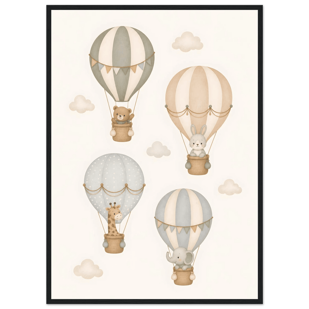 Djur i luftballonger barnposter poster