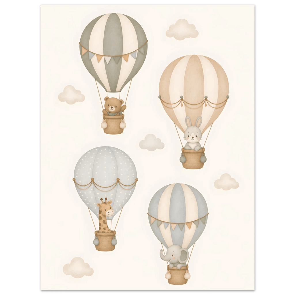 Djur i luftballonger barnposter poster