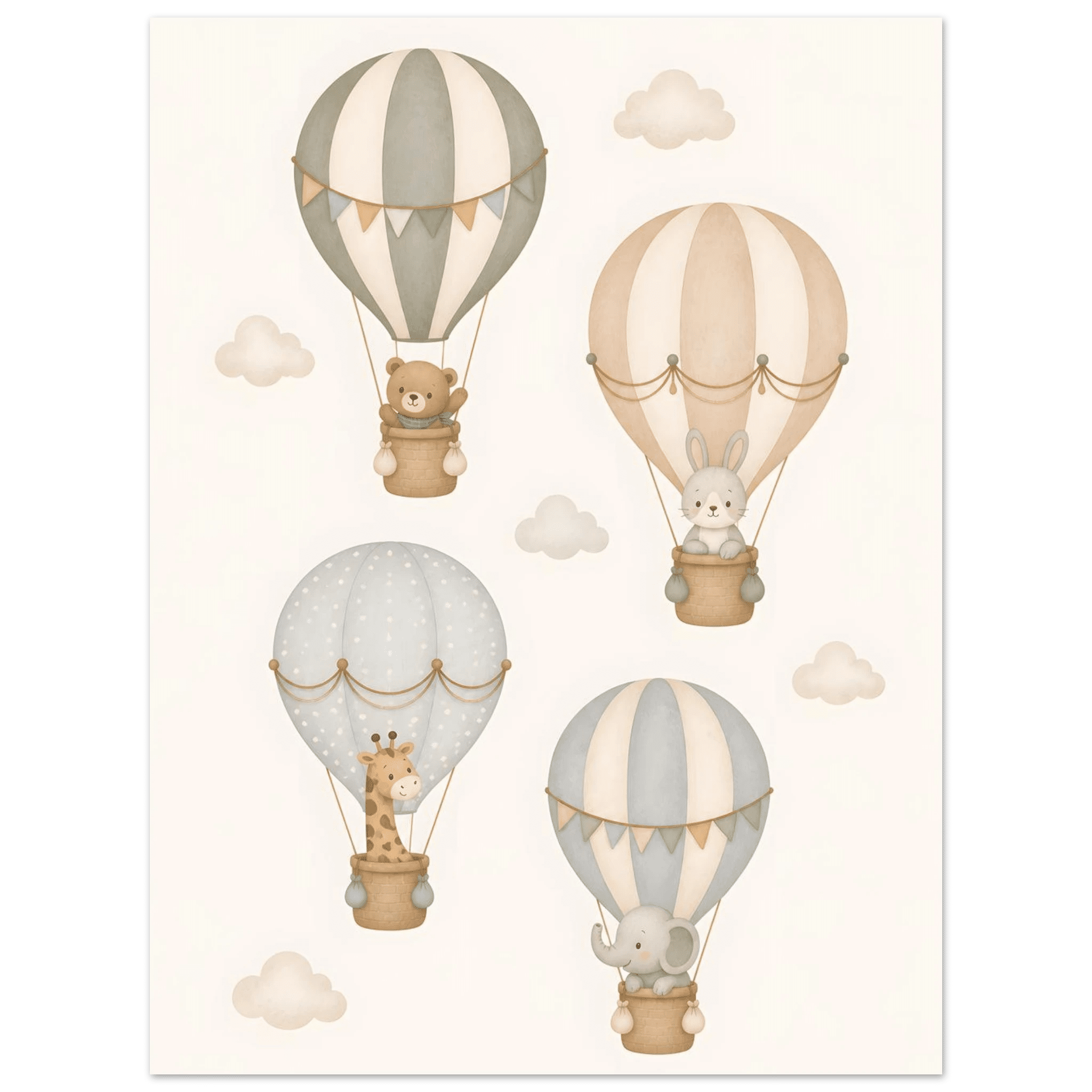 Djur i luftballonger barnposter poster