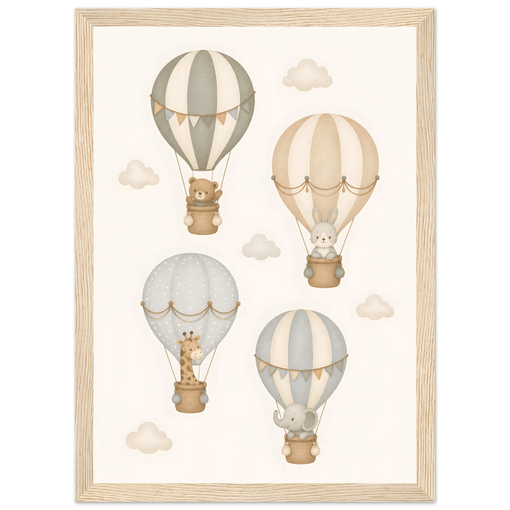 Djur i luftballonger barnposter poster