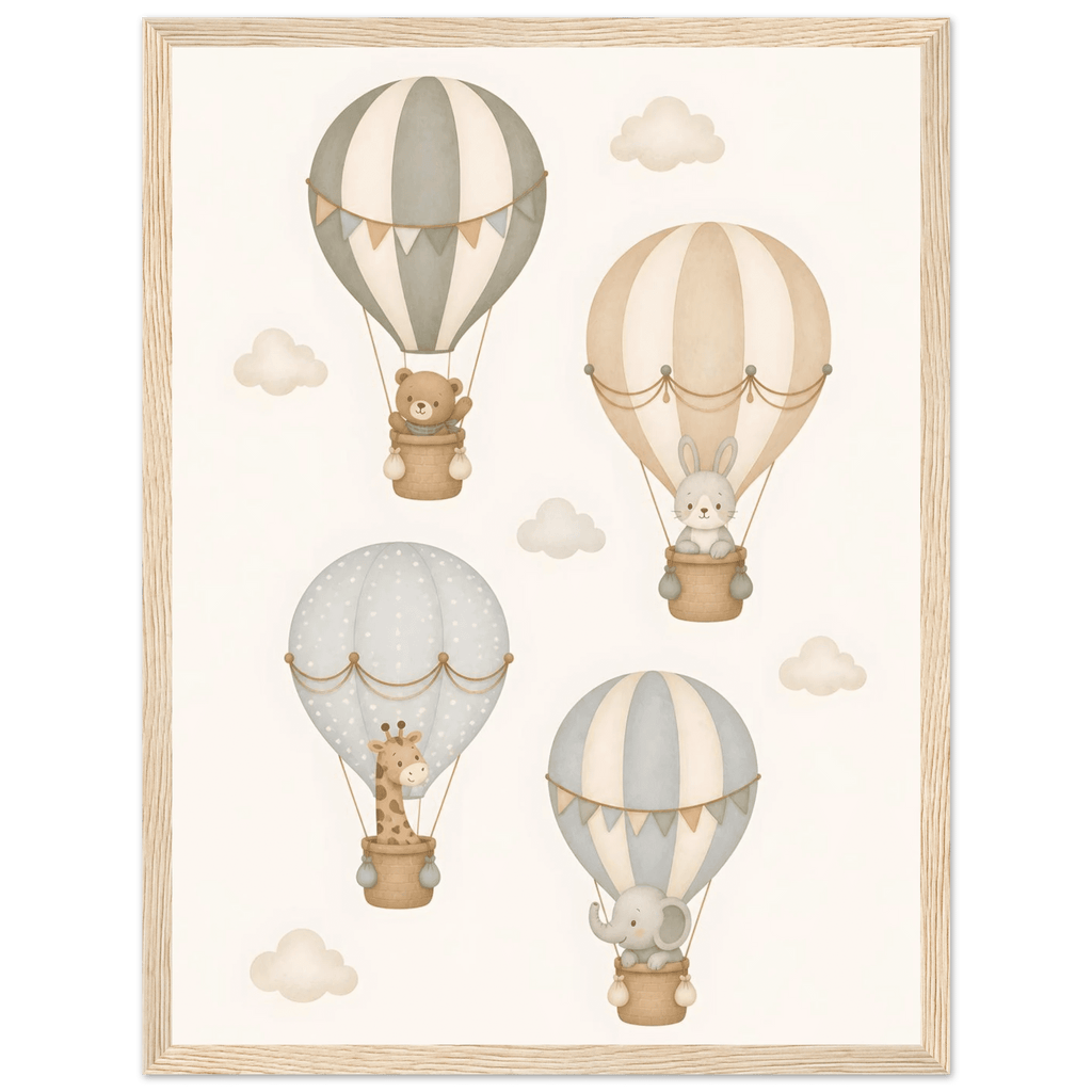 Djur i luftballonger barnposter poster