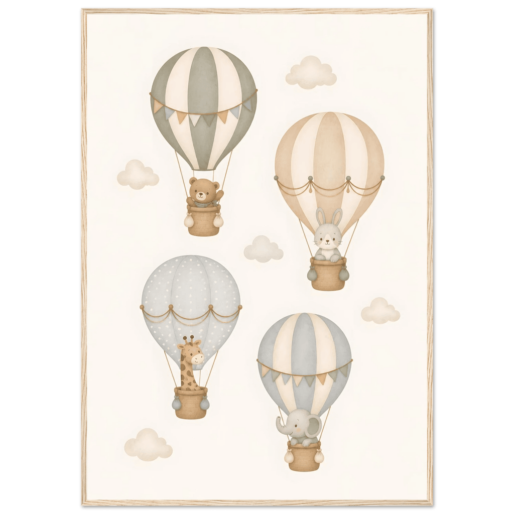 Djur i luftballonger barnposter poster