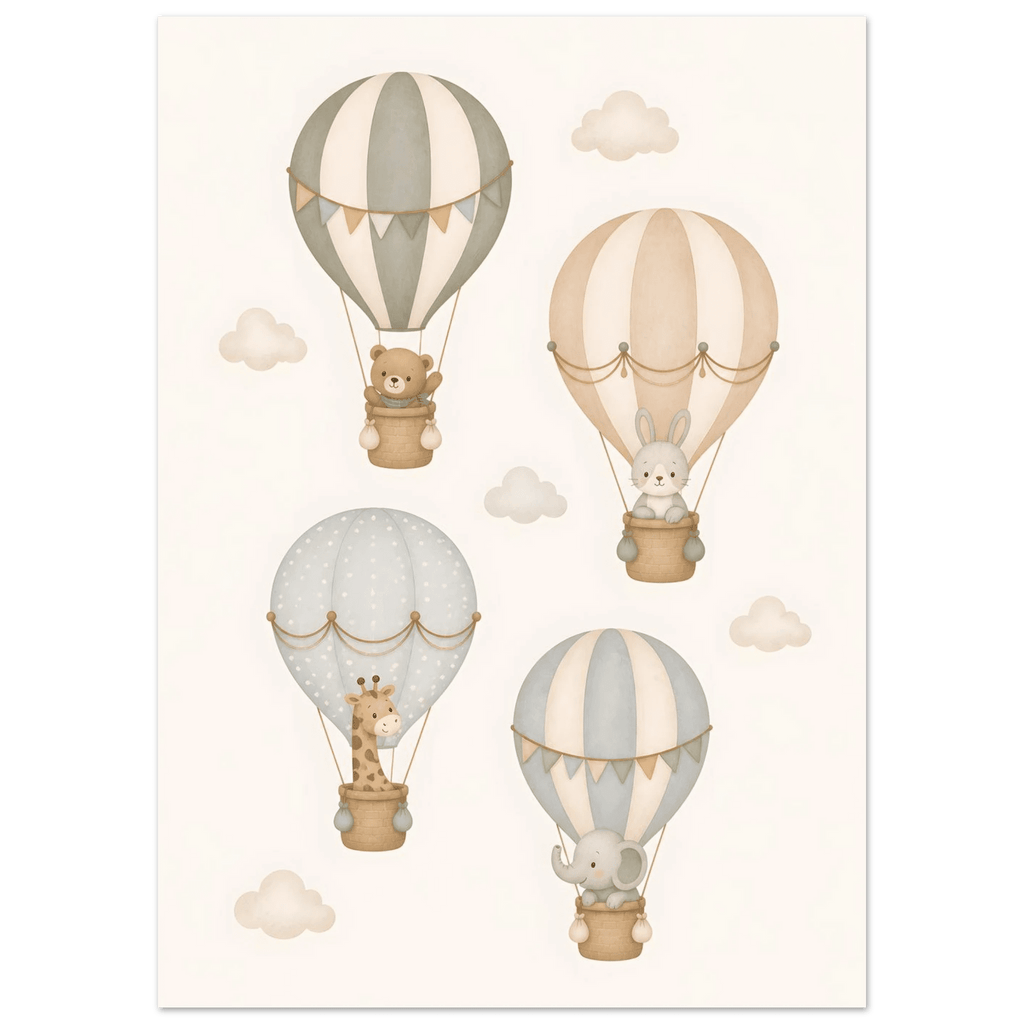 Djur i luftballonger barnposter poster