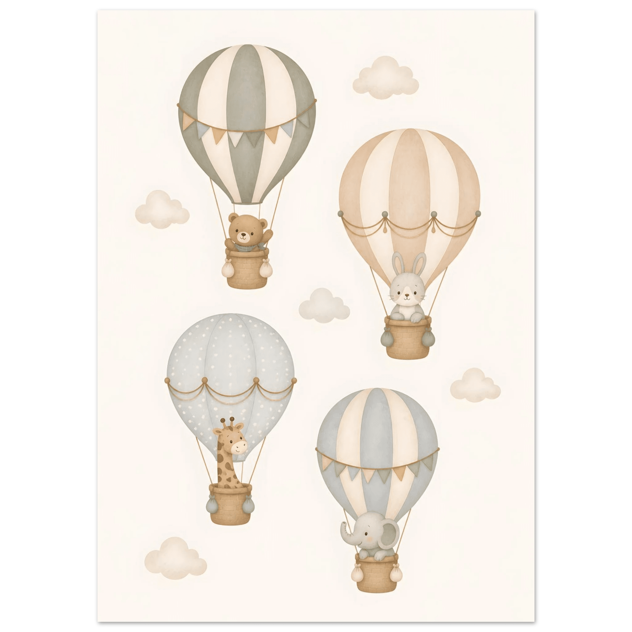 Djur i luftballonger barnposter poster