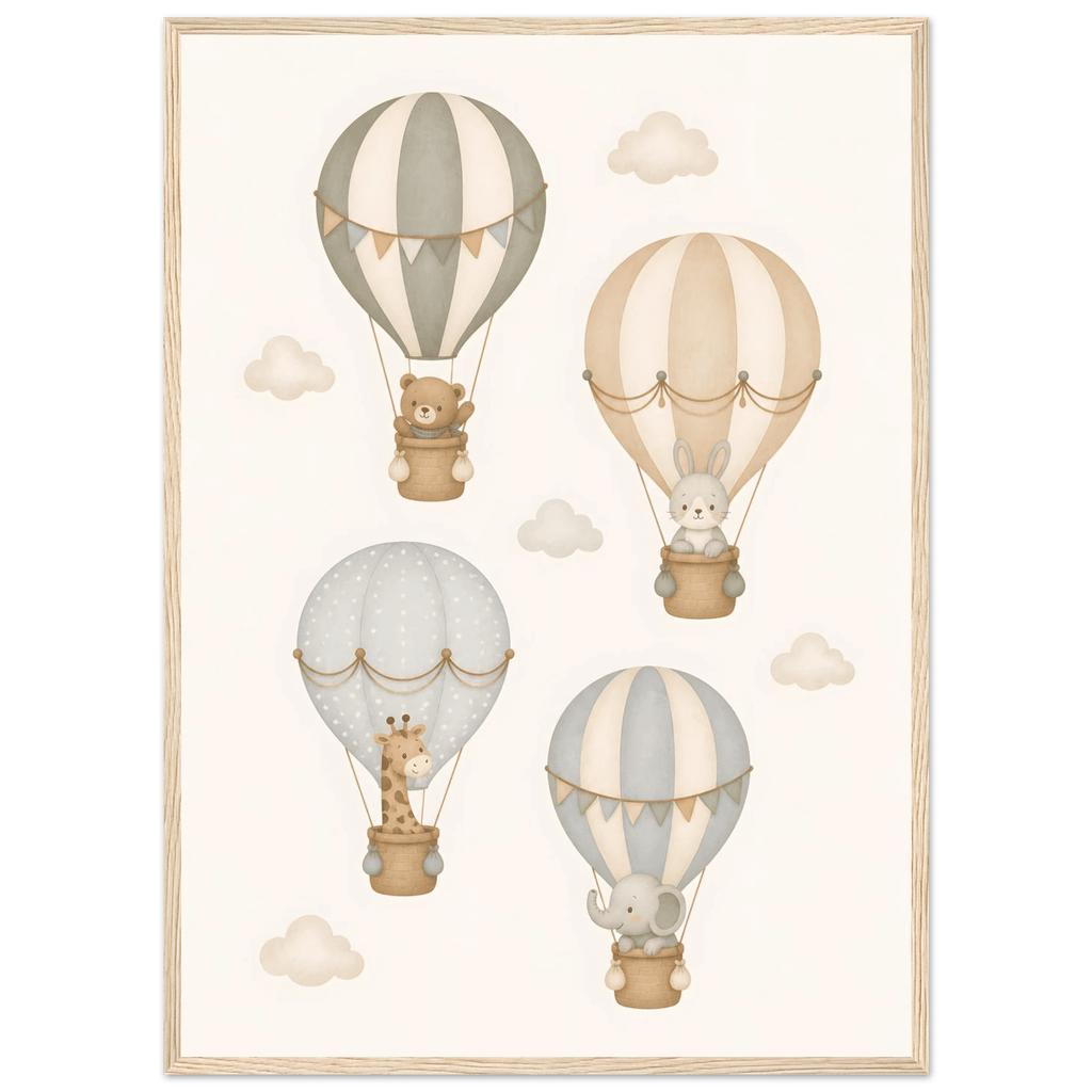 Djur i luftballonger barnposter poster