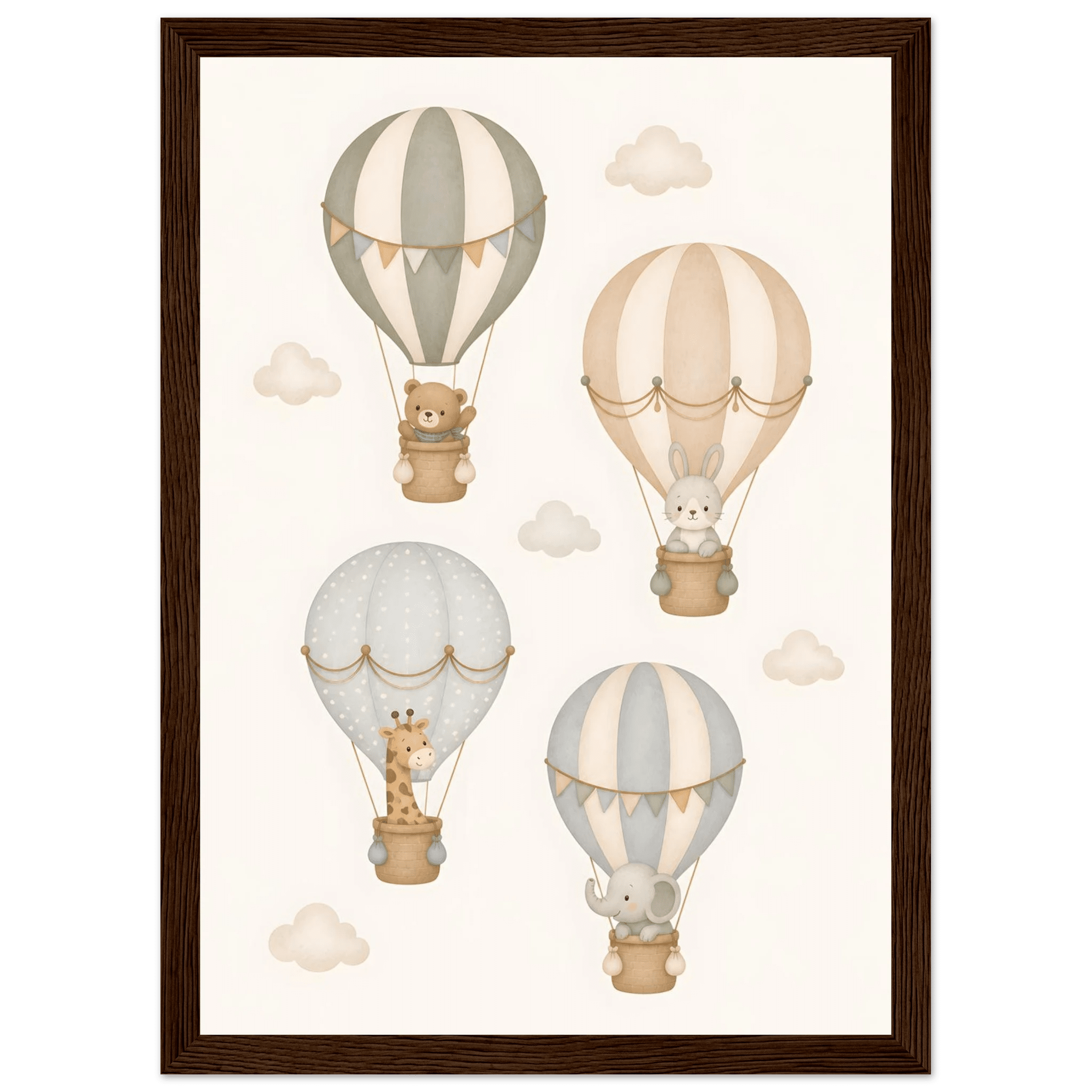 Djur i luftballonger barnposter poster