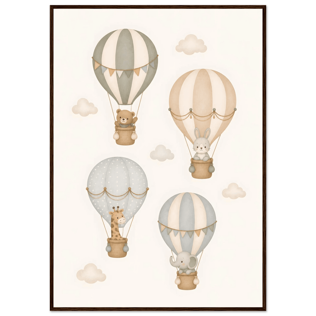 Djur i luftballonger barnposter poster