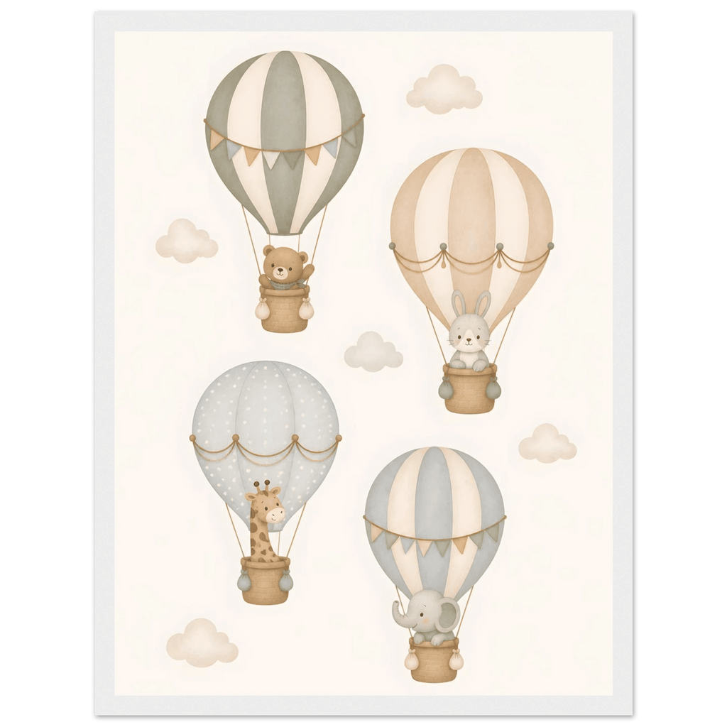 Djur i luftballonger barnposter poster