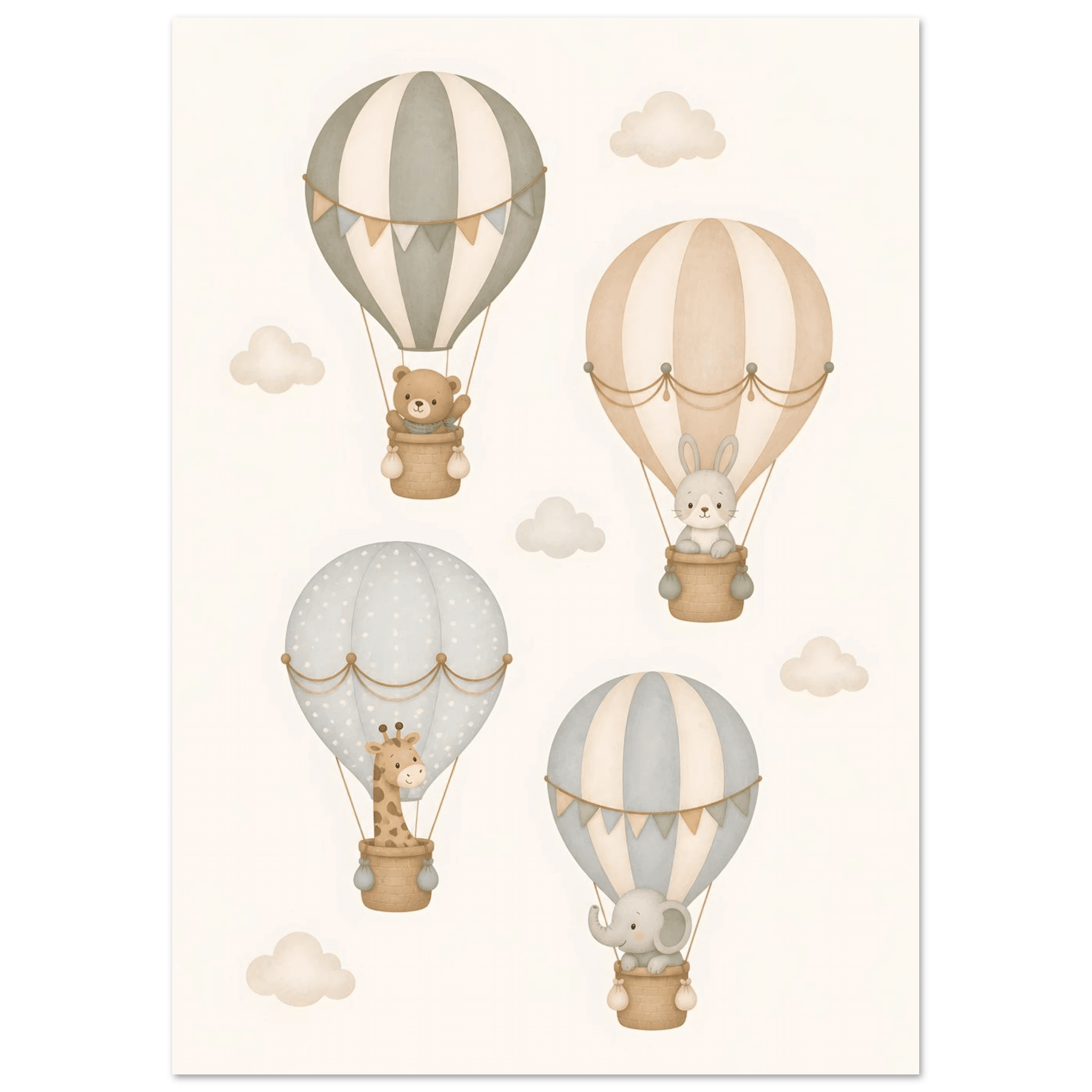 Djur i luftballonger barnposter poster