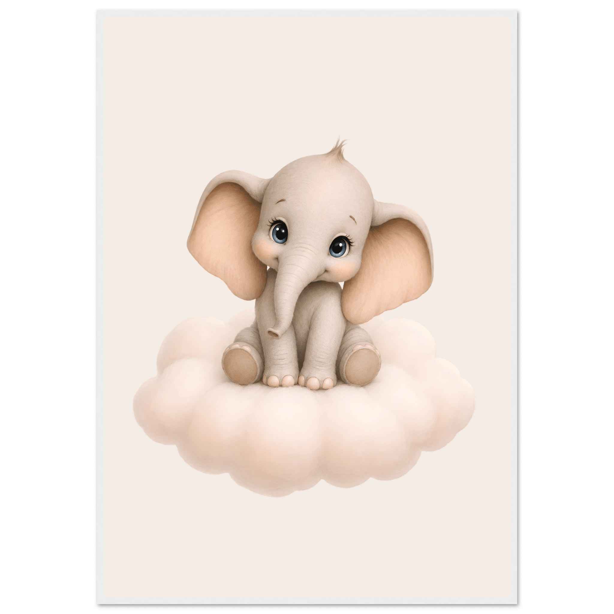 Elefant på moln med namn poster