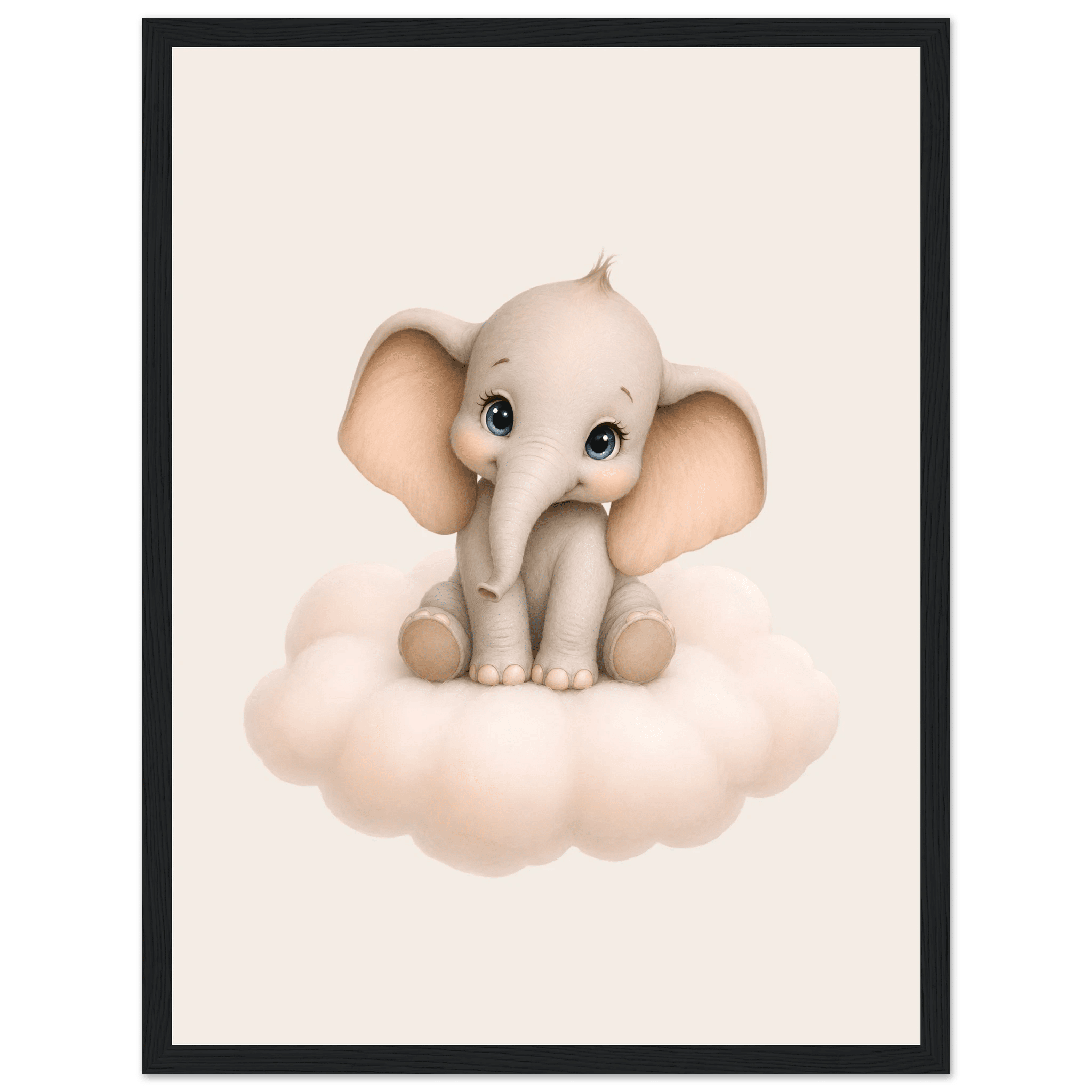Elefant på moln med namn poster