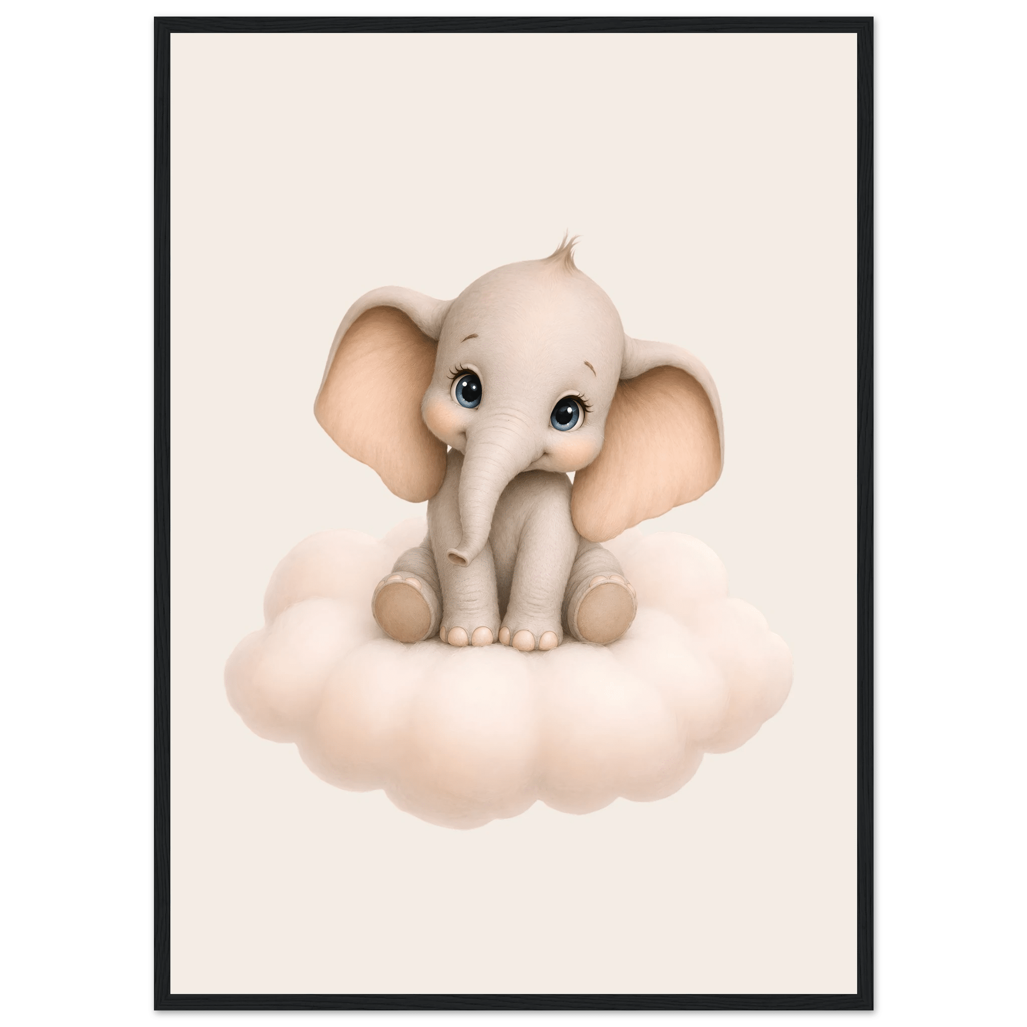 Elefant på moln med namn poster