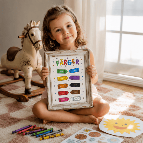 Färgposter med kritor för barnrummet – Lillestudio (bild 2)