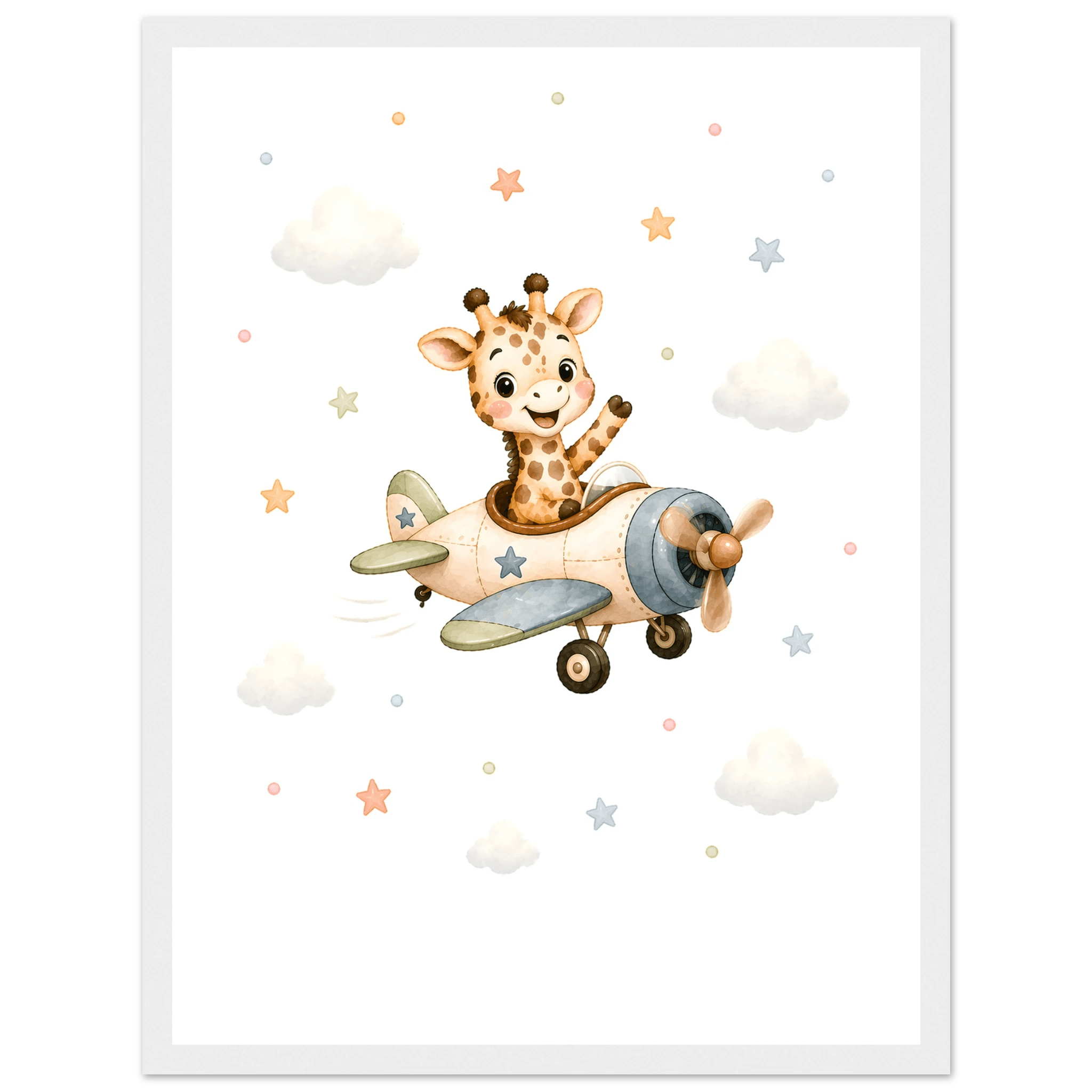 Giraff i flygplan med namn poster