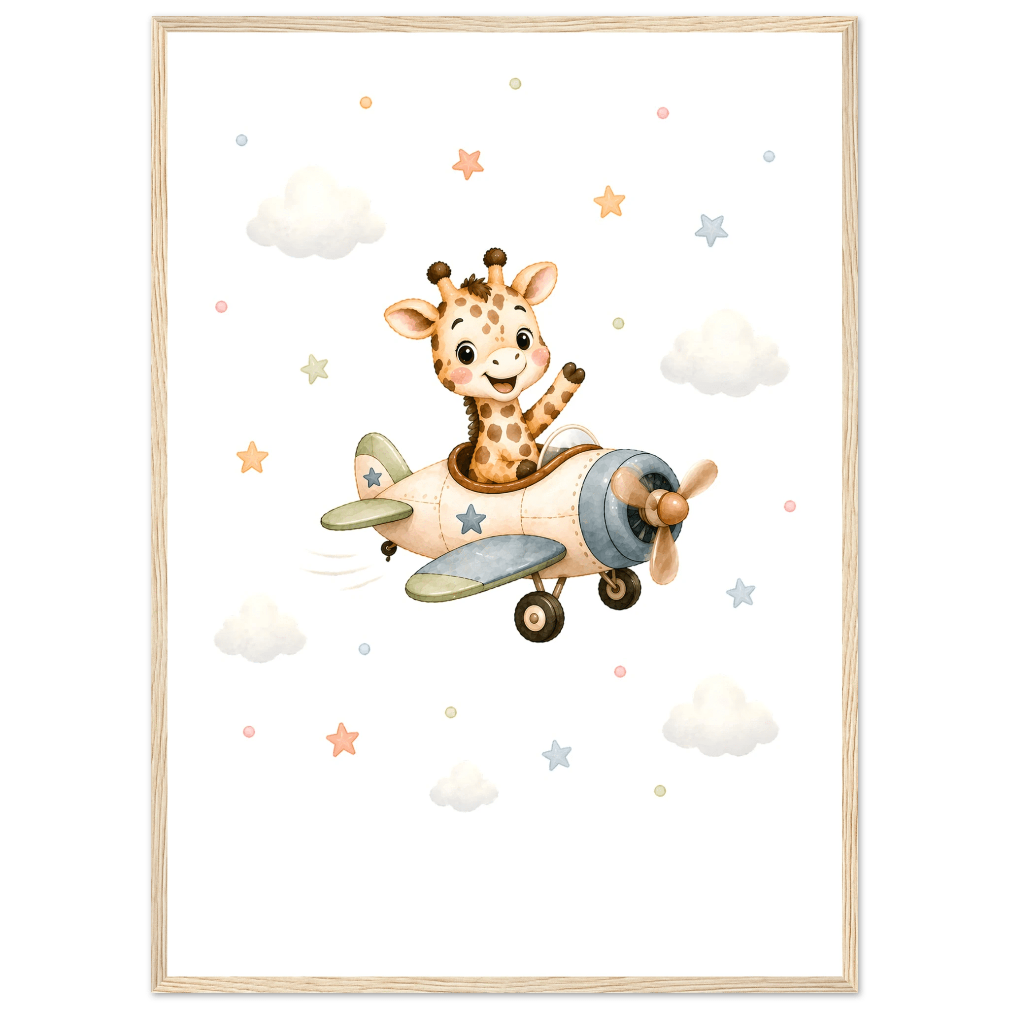 Giraff i flygplan med namn poster