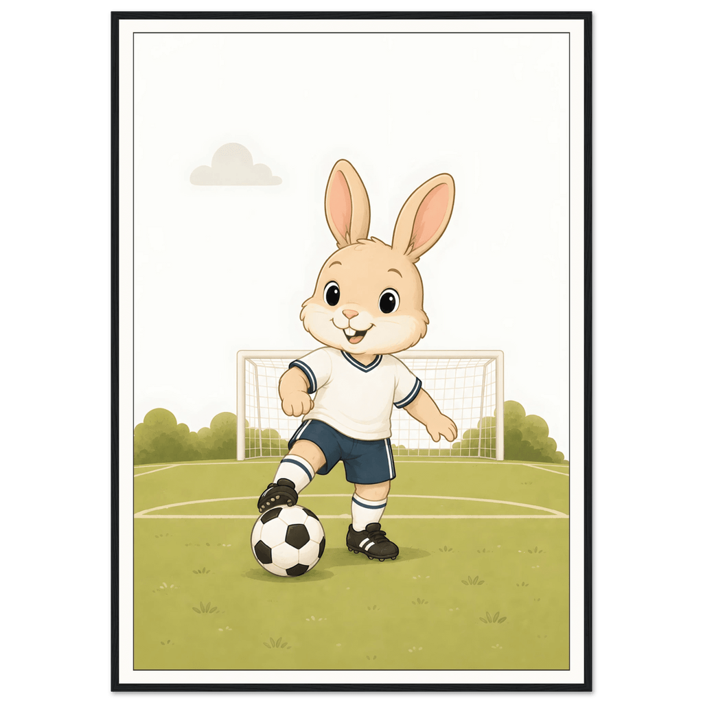 Kanin spelar fotboll poster
