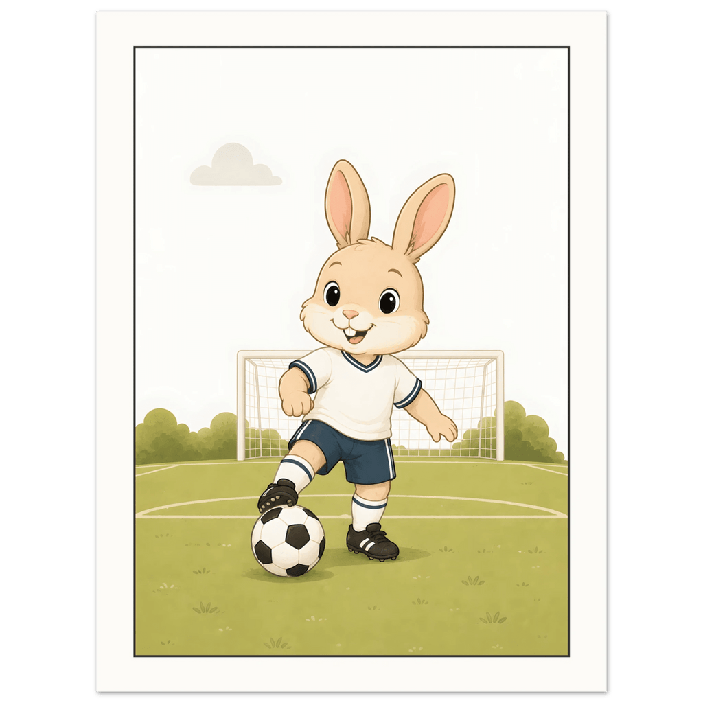 Kanin spelar fotboll poster