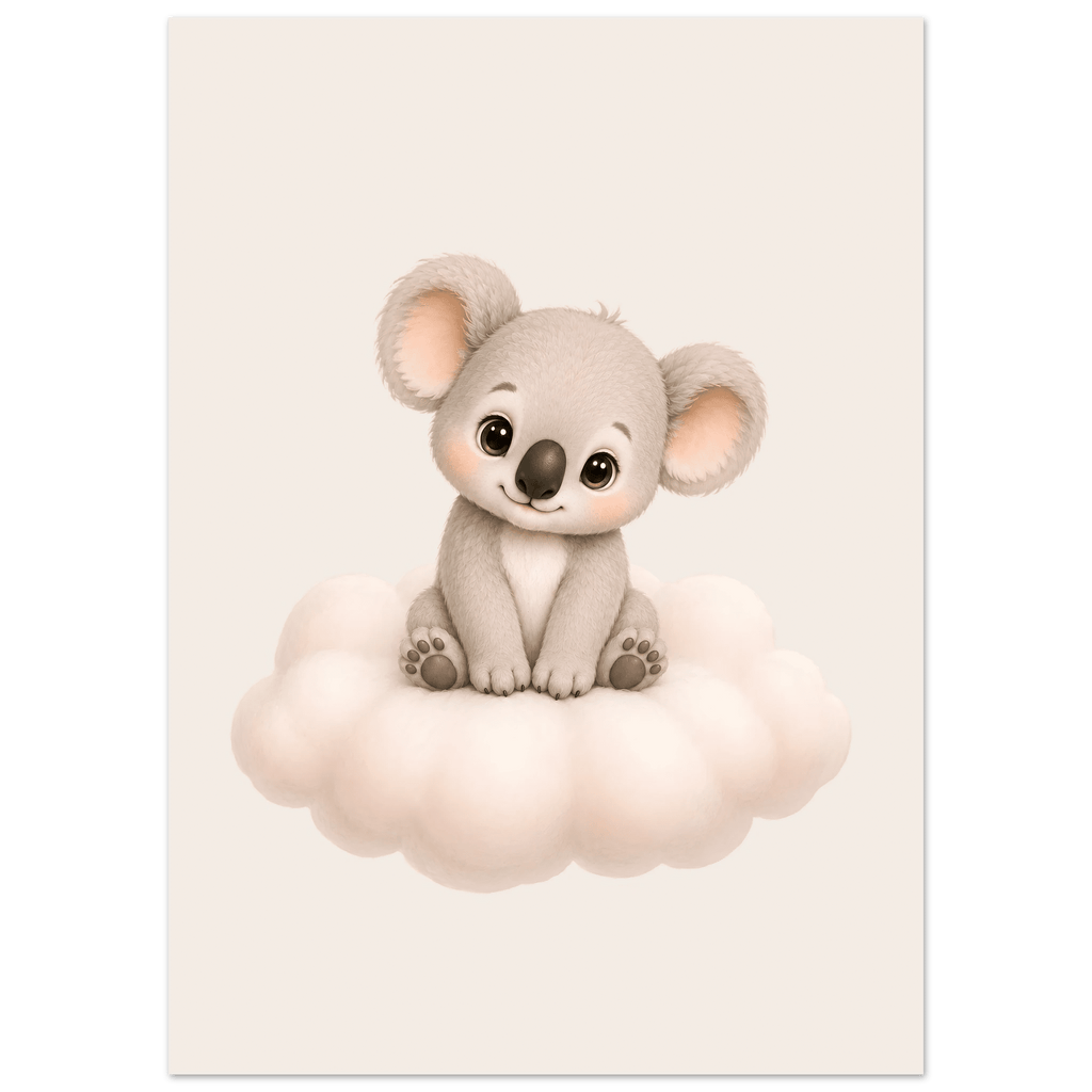 Koala på moln med namn poster