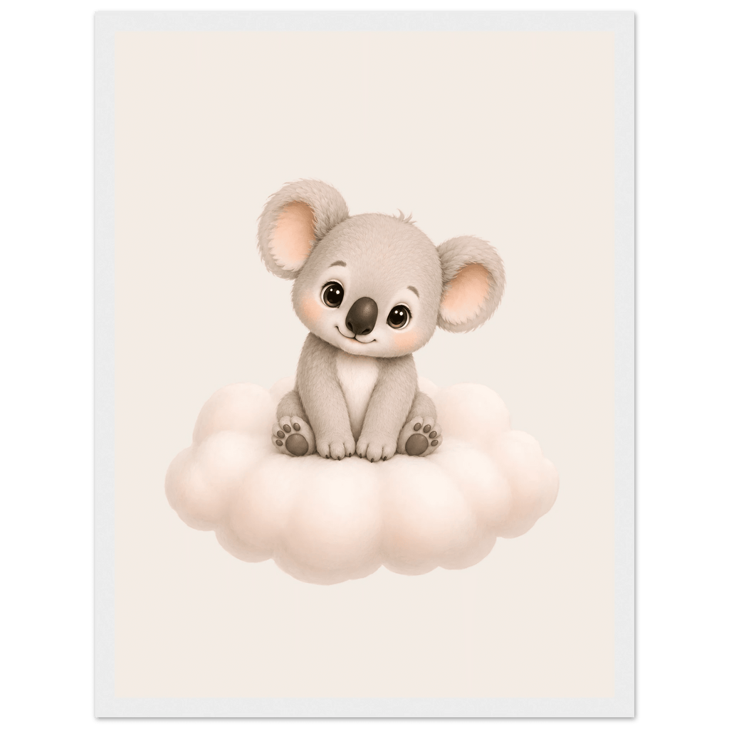 Koala på moln med namn poster
