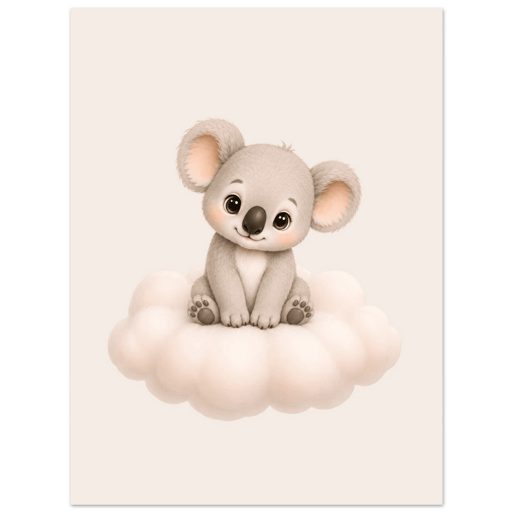 Koala på moln med namn poster