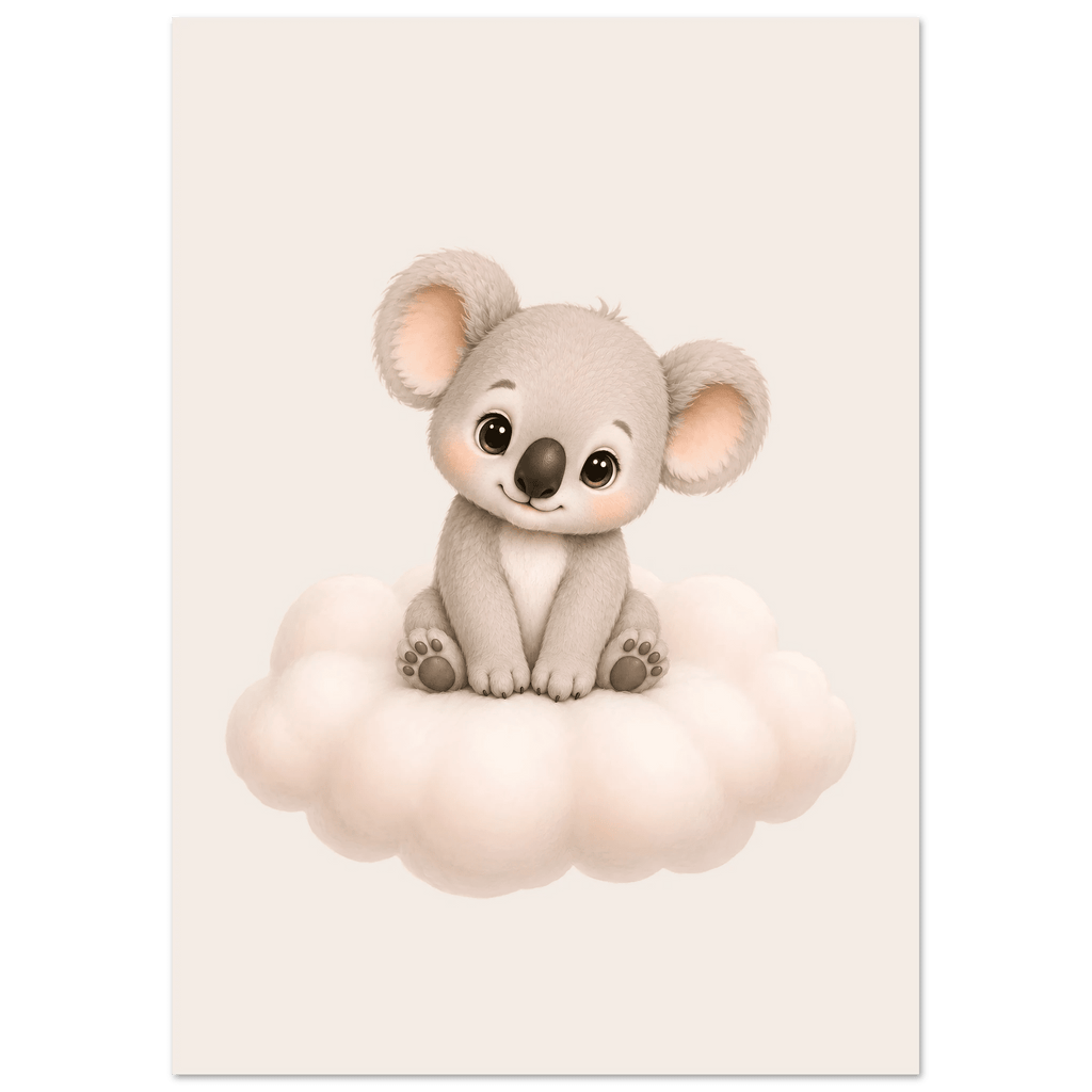 Koala på moln med namn poster