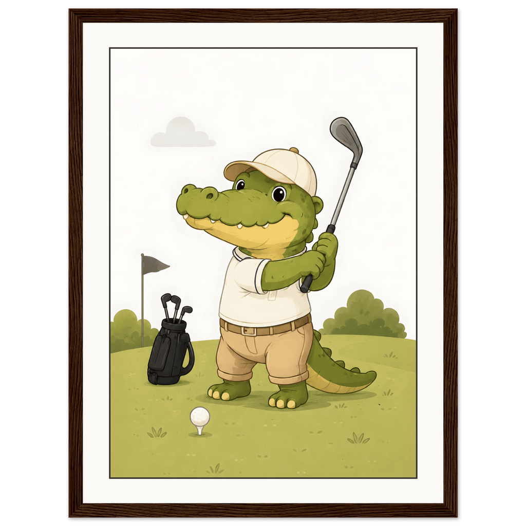 Krokodil spelar golf poster