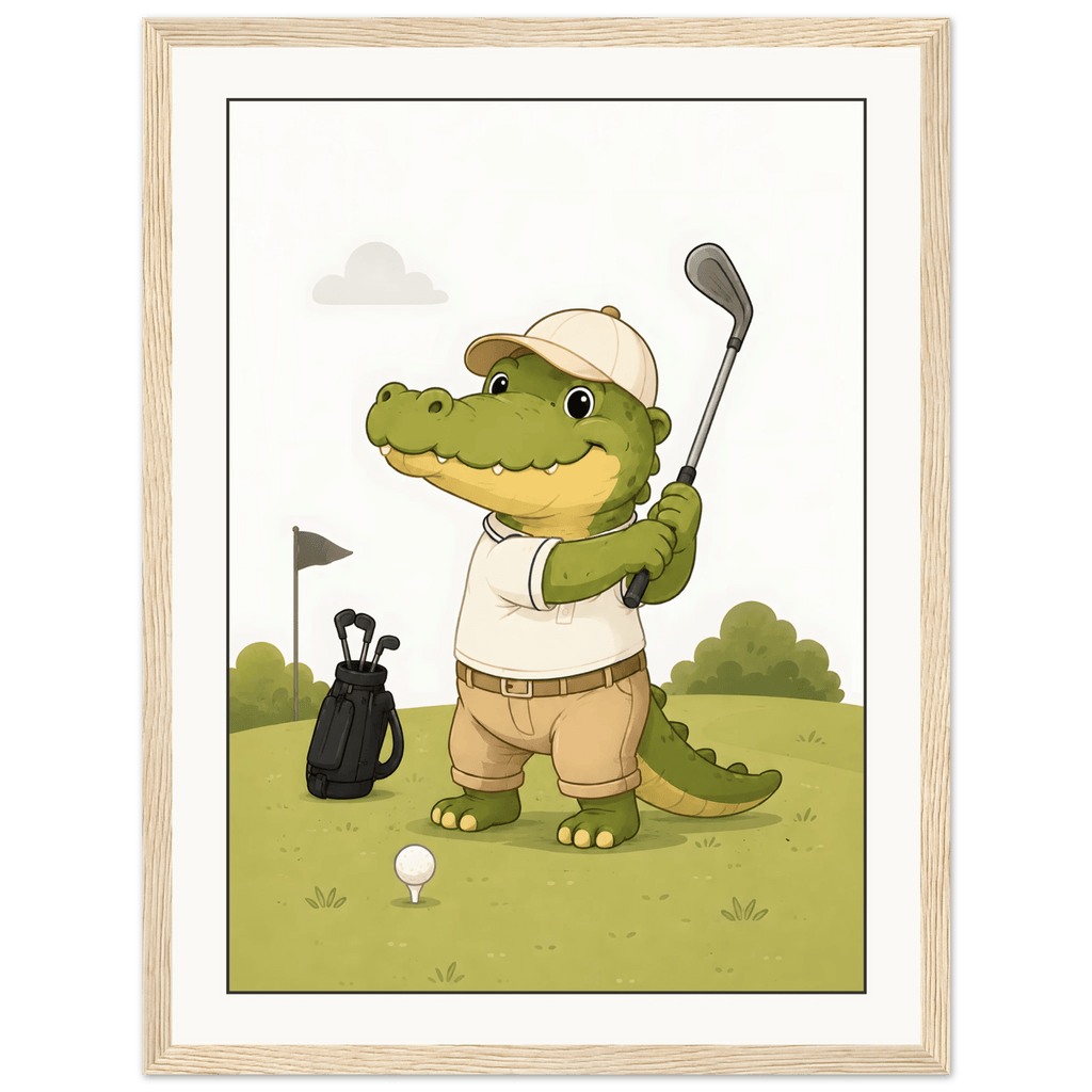 Krokodil spelar golf poster