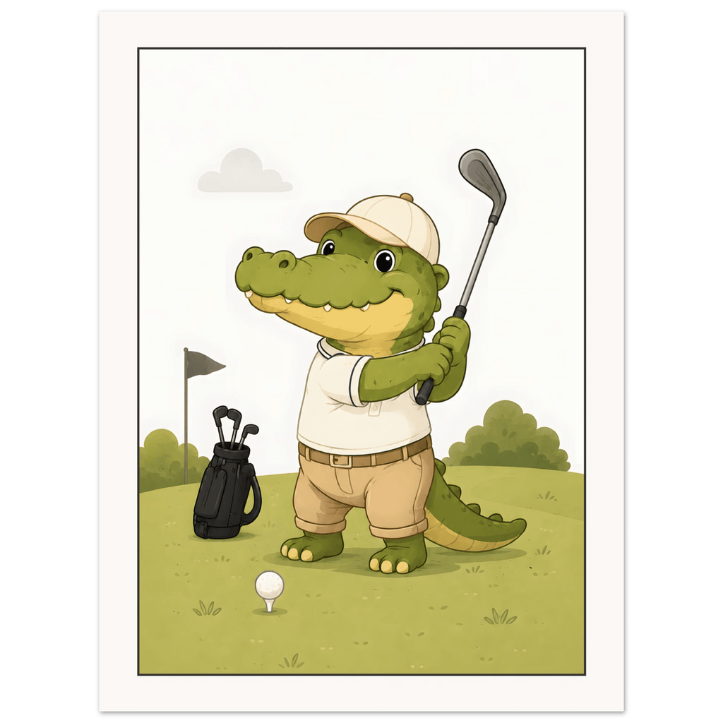 Krokodil spelar golf poster
