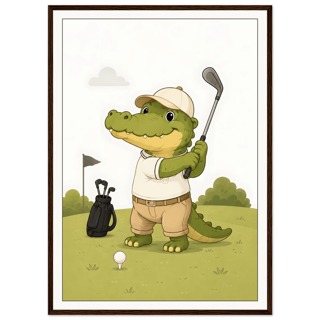 Krokodil spelar golf poster