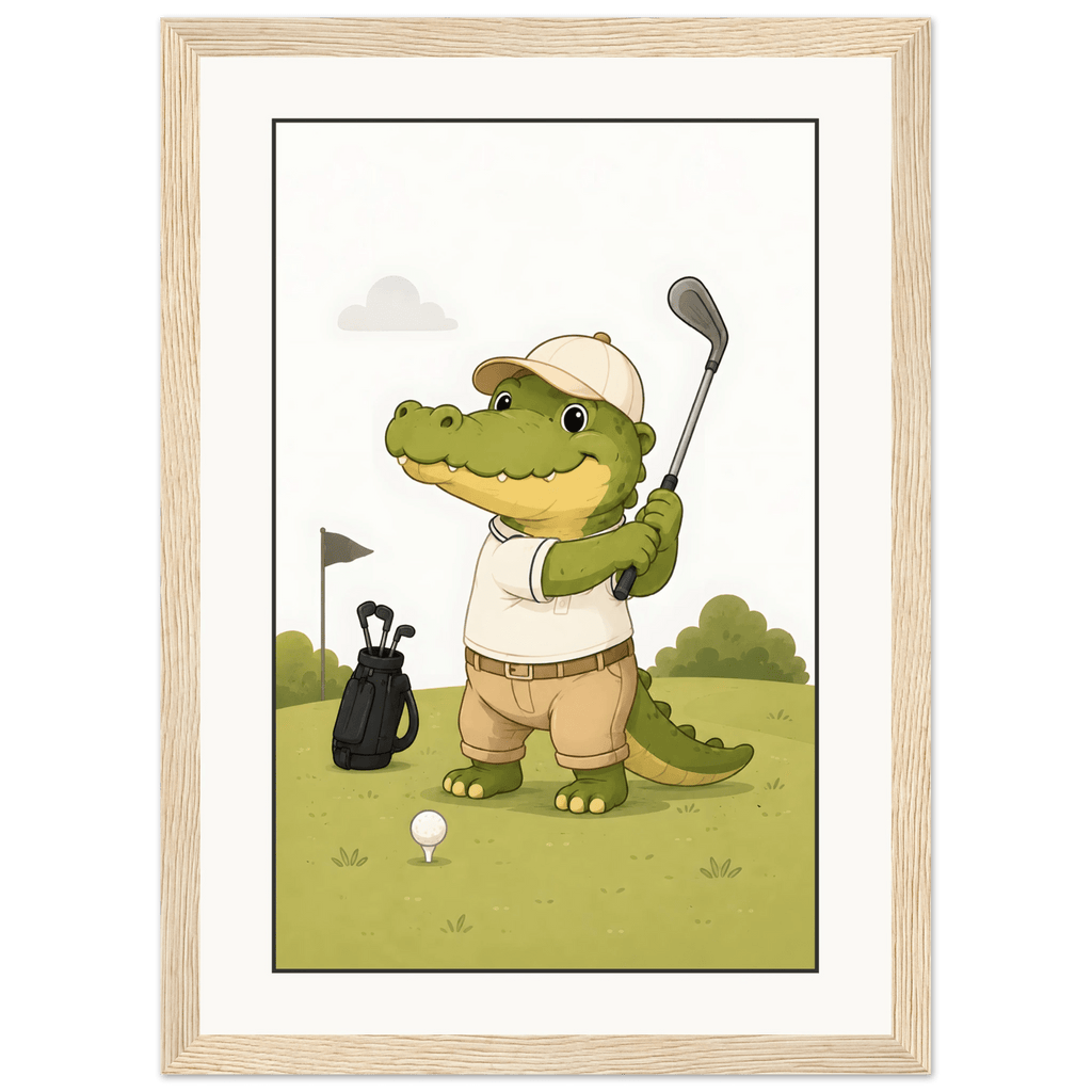 Krokodil spelar golf poster