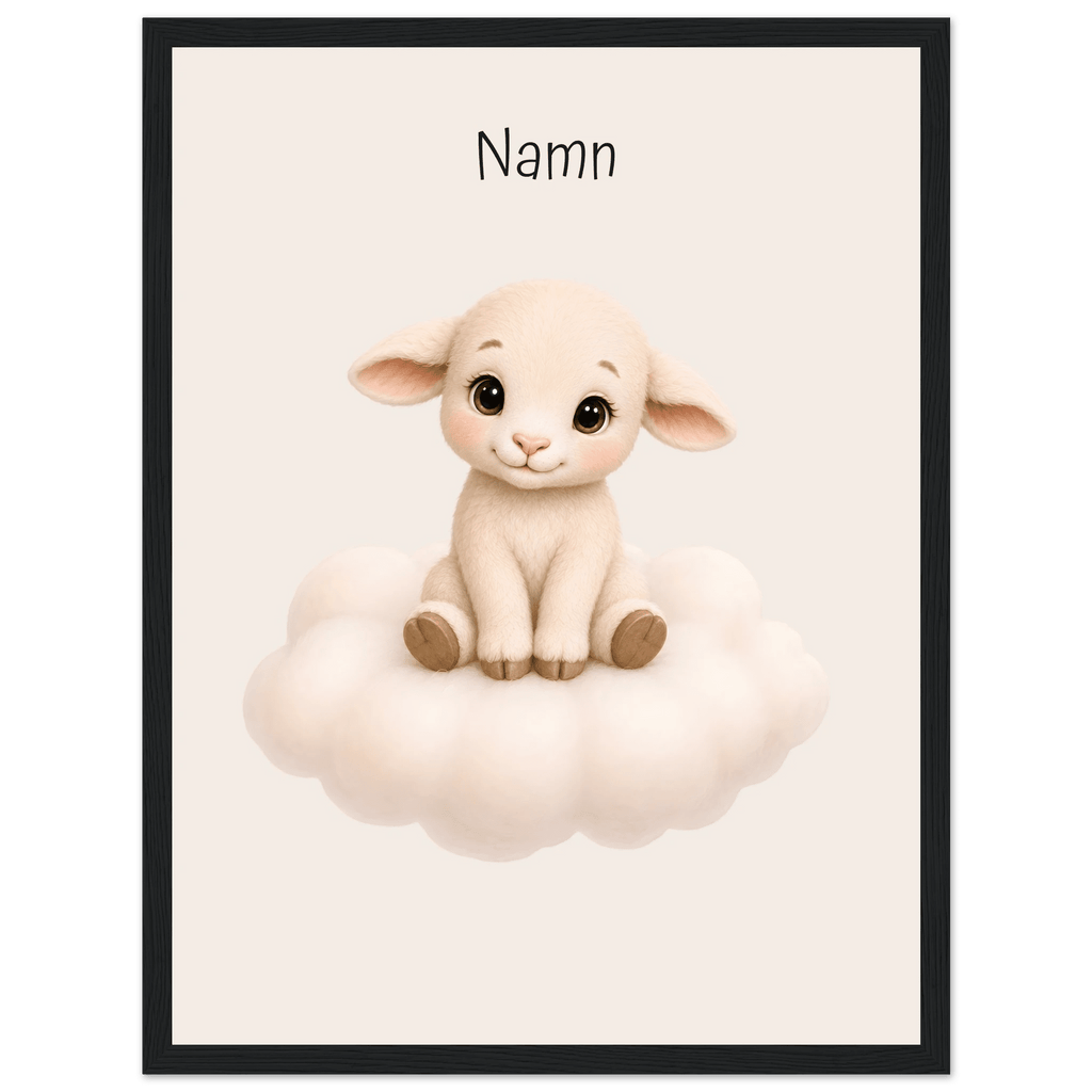 Lamm på moln med namn poster