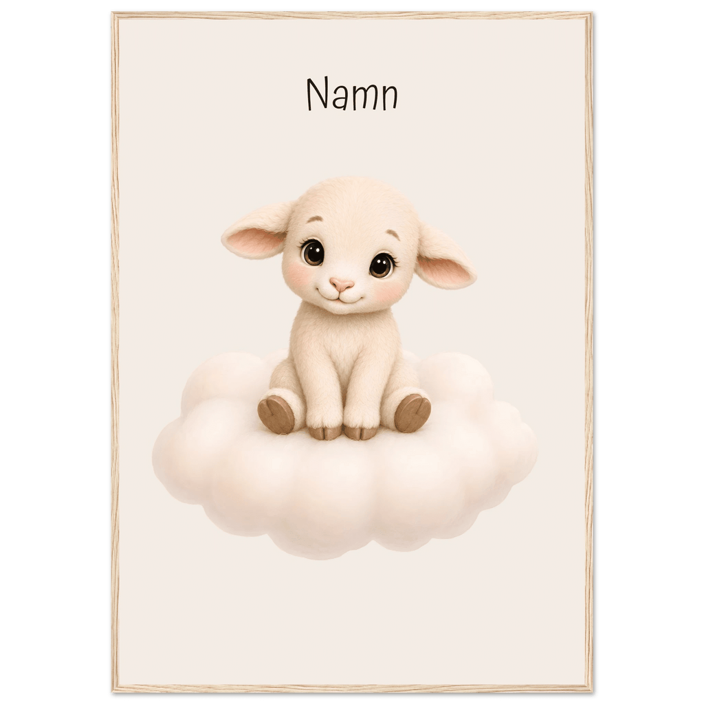 Lamm på moln med namn poster