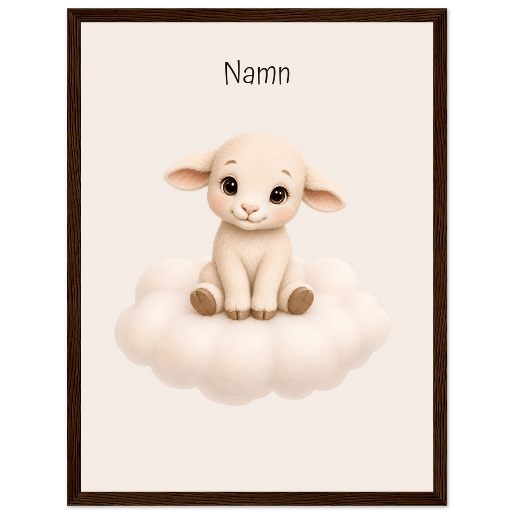 Lamm på moln med namn poster