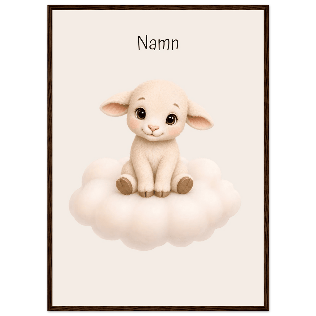 Lamm på moln med namn poster