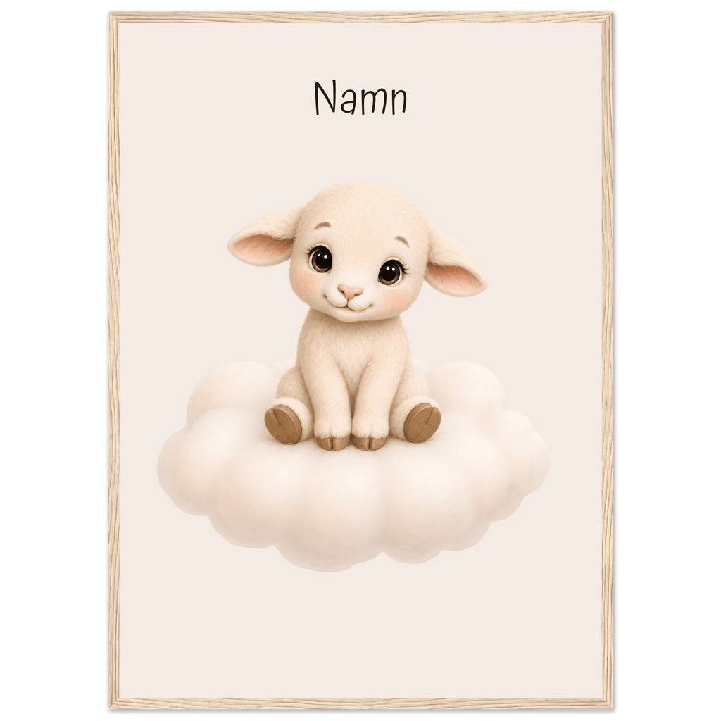 Lamm på moln med namn poster