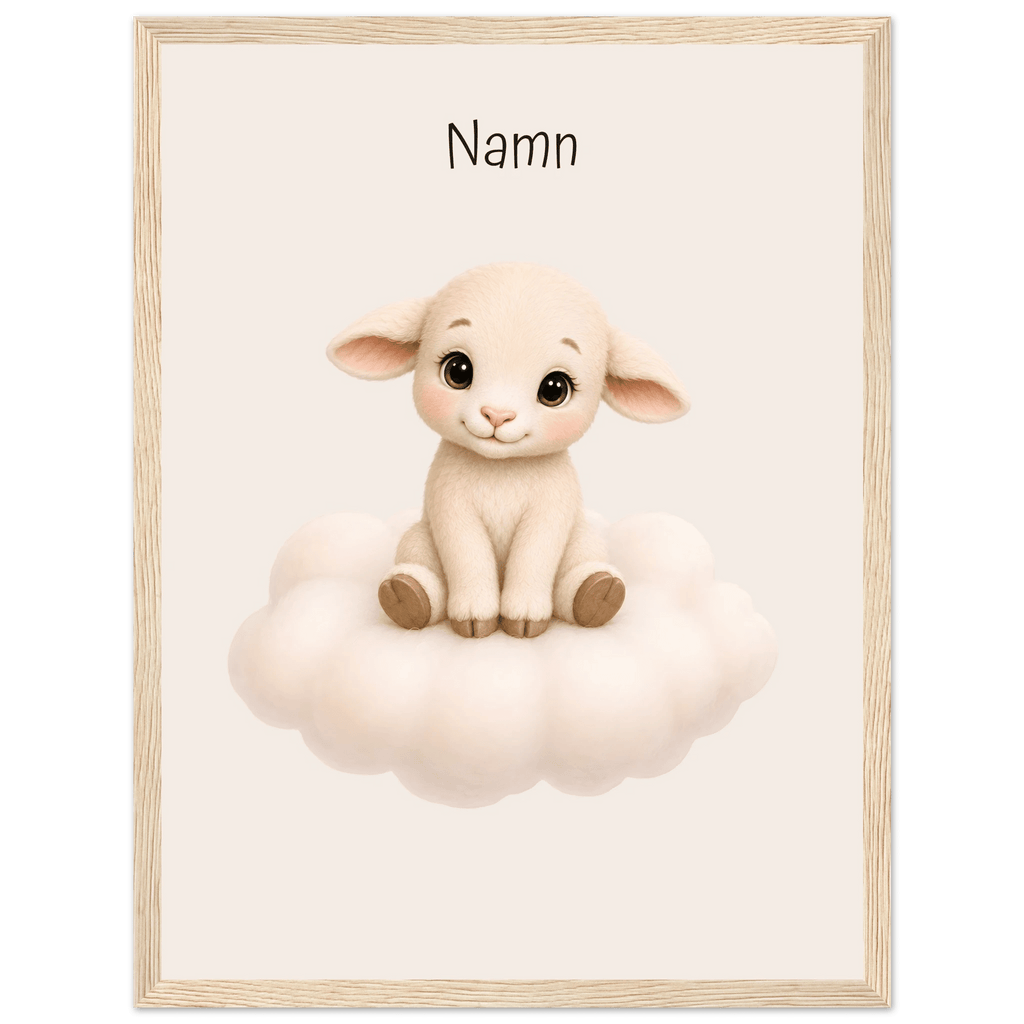 Lamm på moln med namn poster