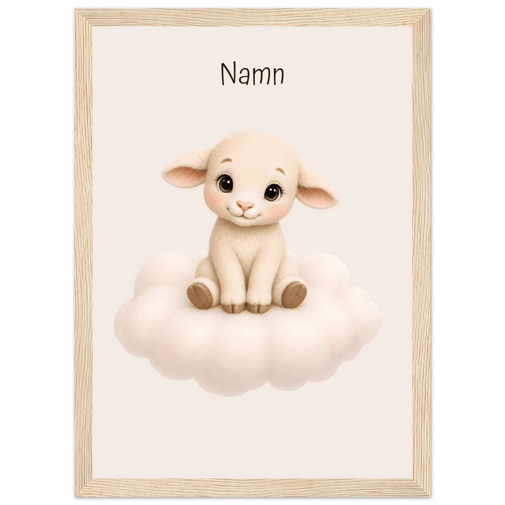 Lamm på moln med namn poster