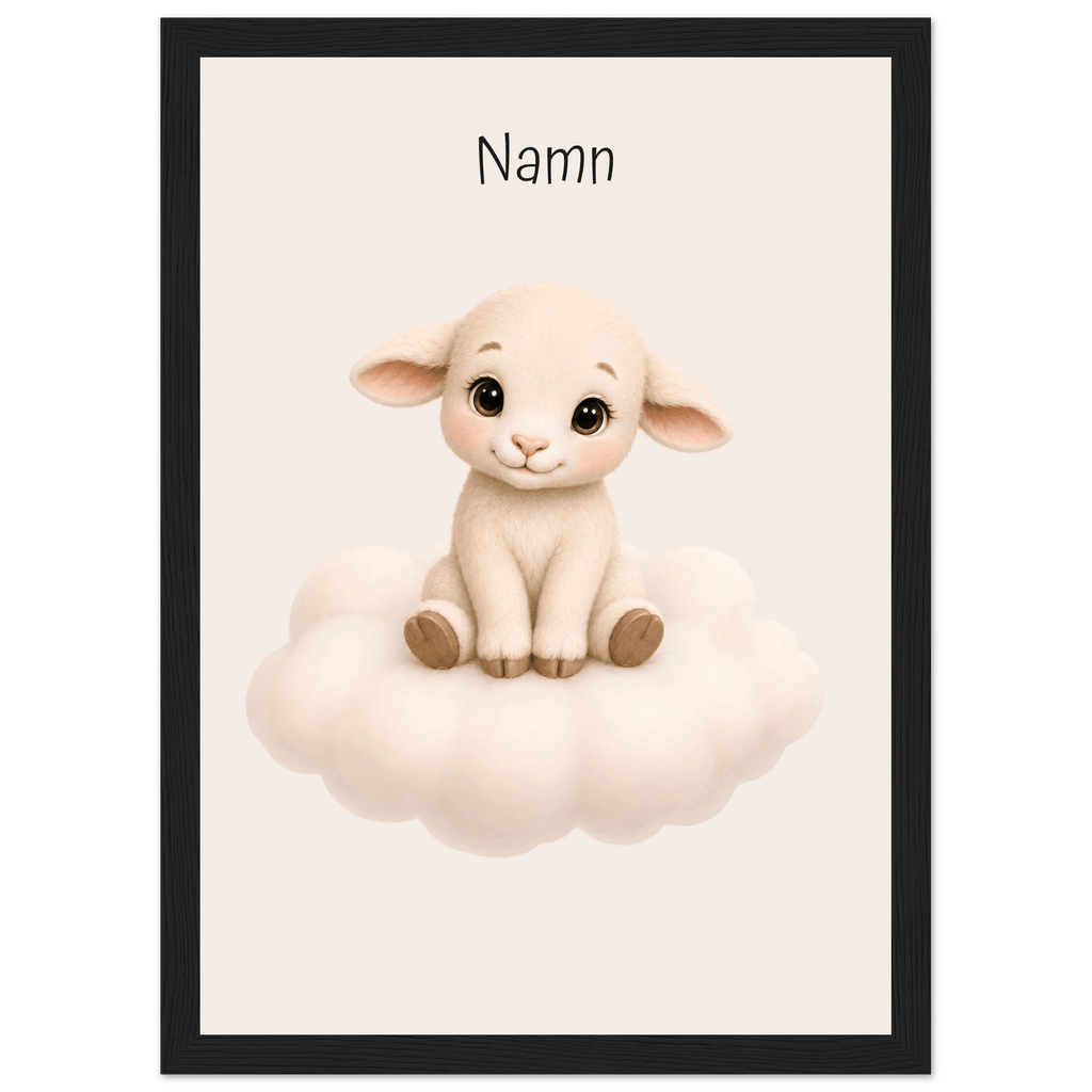 Lamm på moln med namn poster