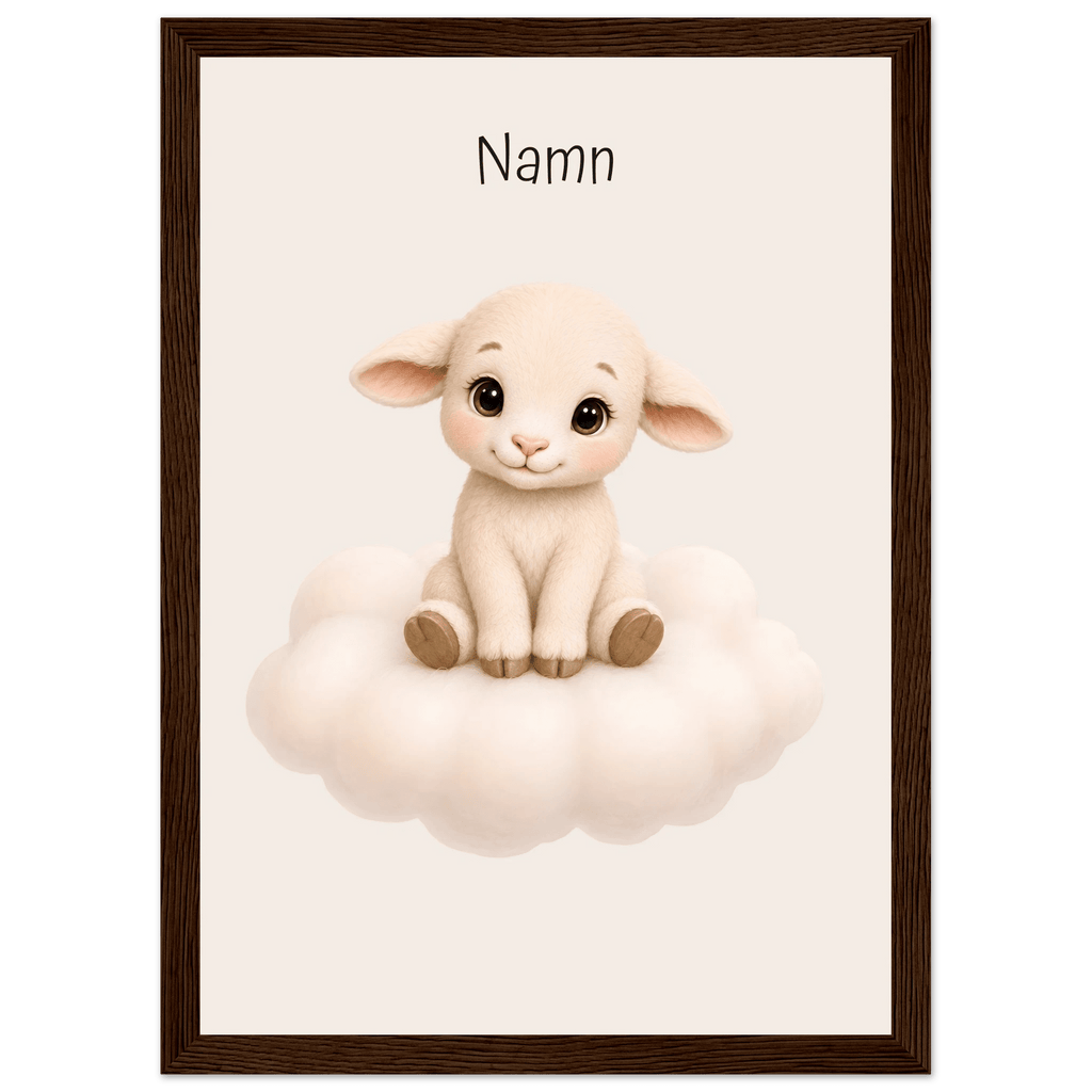 Lamm på moln med namn poster