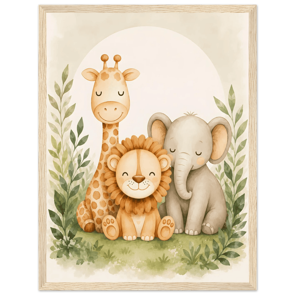 Lejon, elefant giraff poster poster