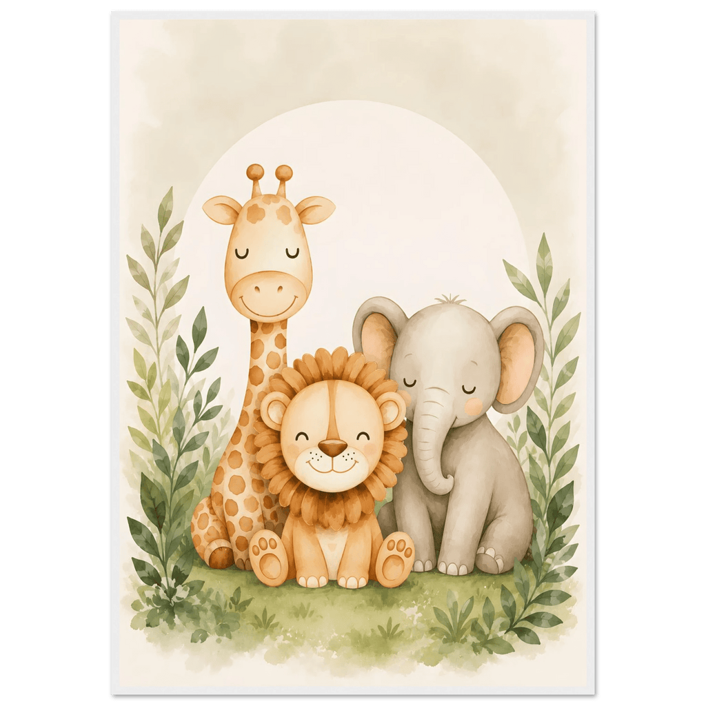 Lejon, elefant giraff poster poster