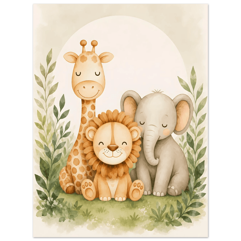 Lejon, elefant giraff poster poster