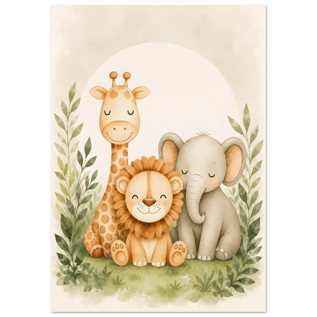 Lejon, elefant giraff poster poster
