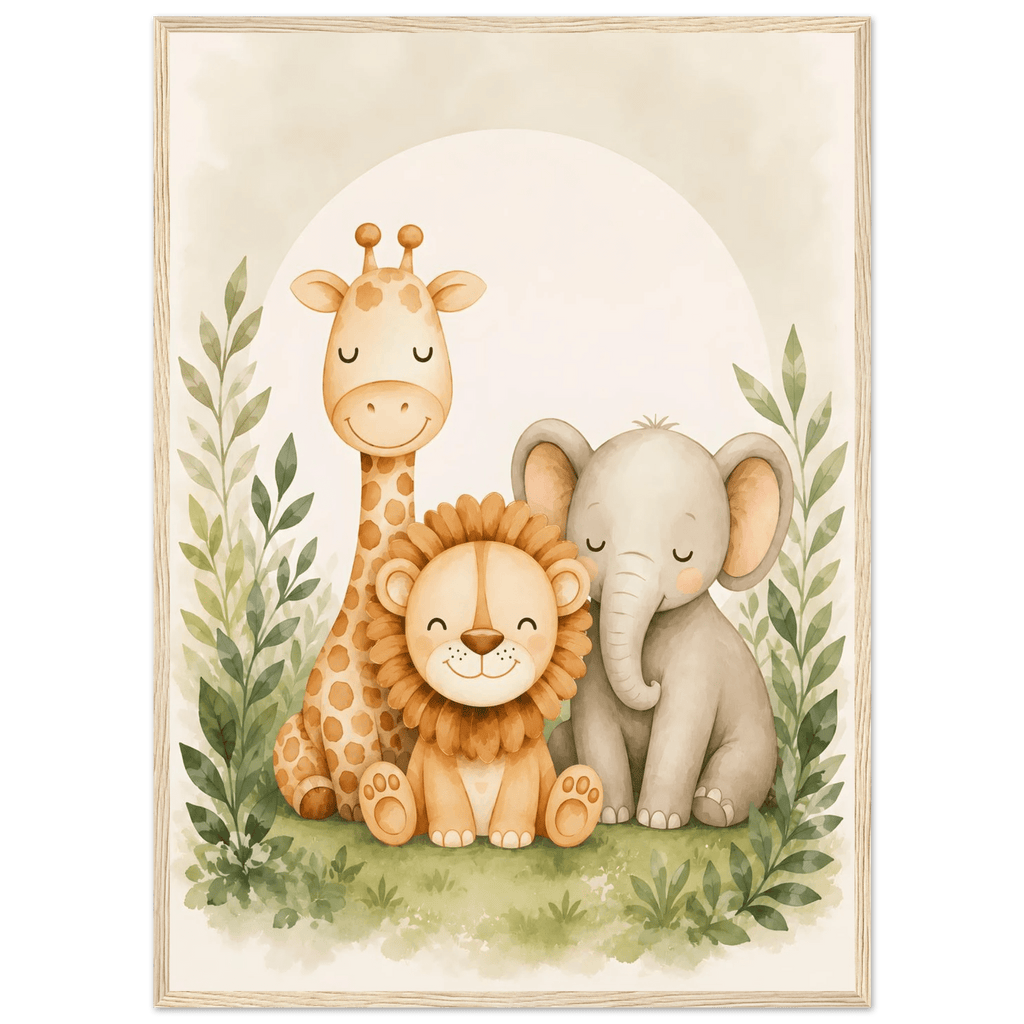 Lejon, elefant giraff poster poster