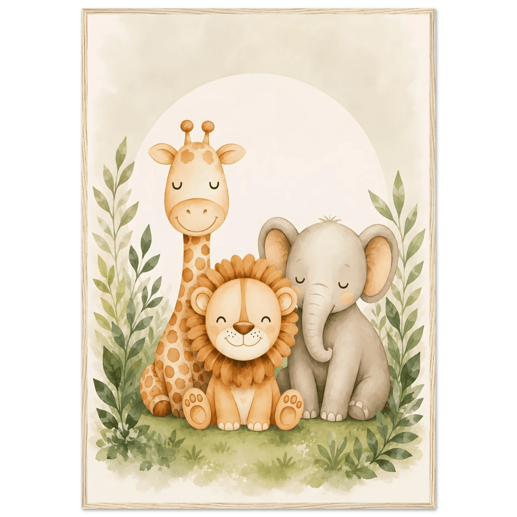 Lejon, elefant giraff poster poster