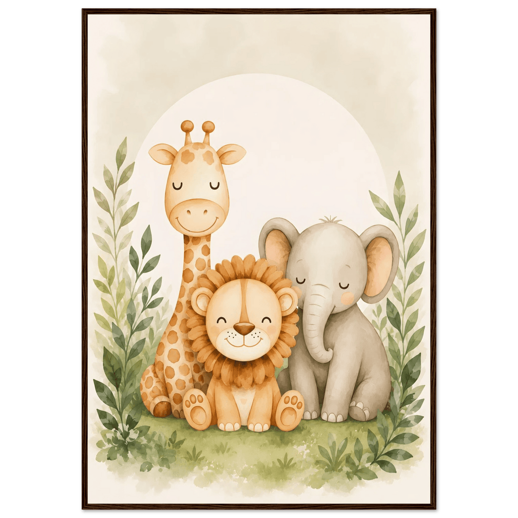 Lejon, elefant giraff poster poster