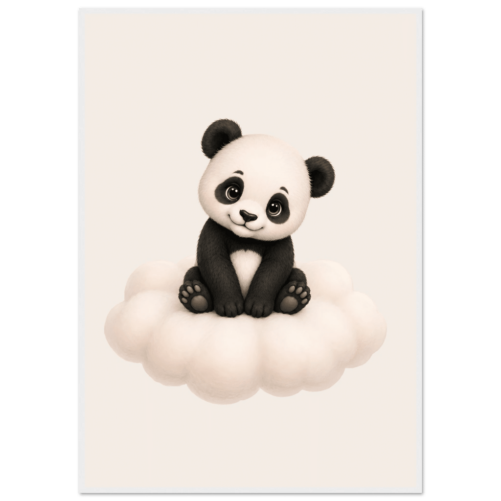 Panda på moln med namn poster